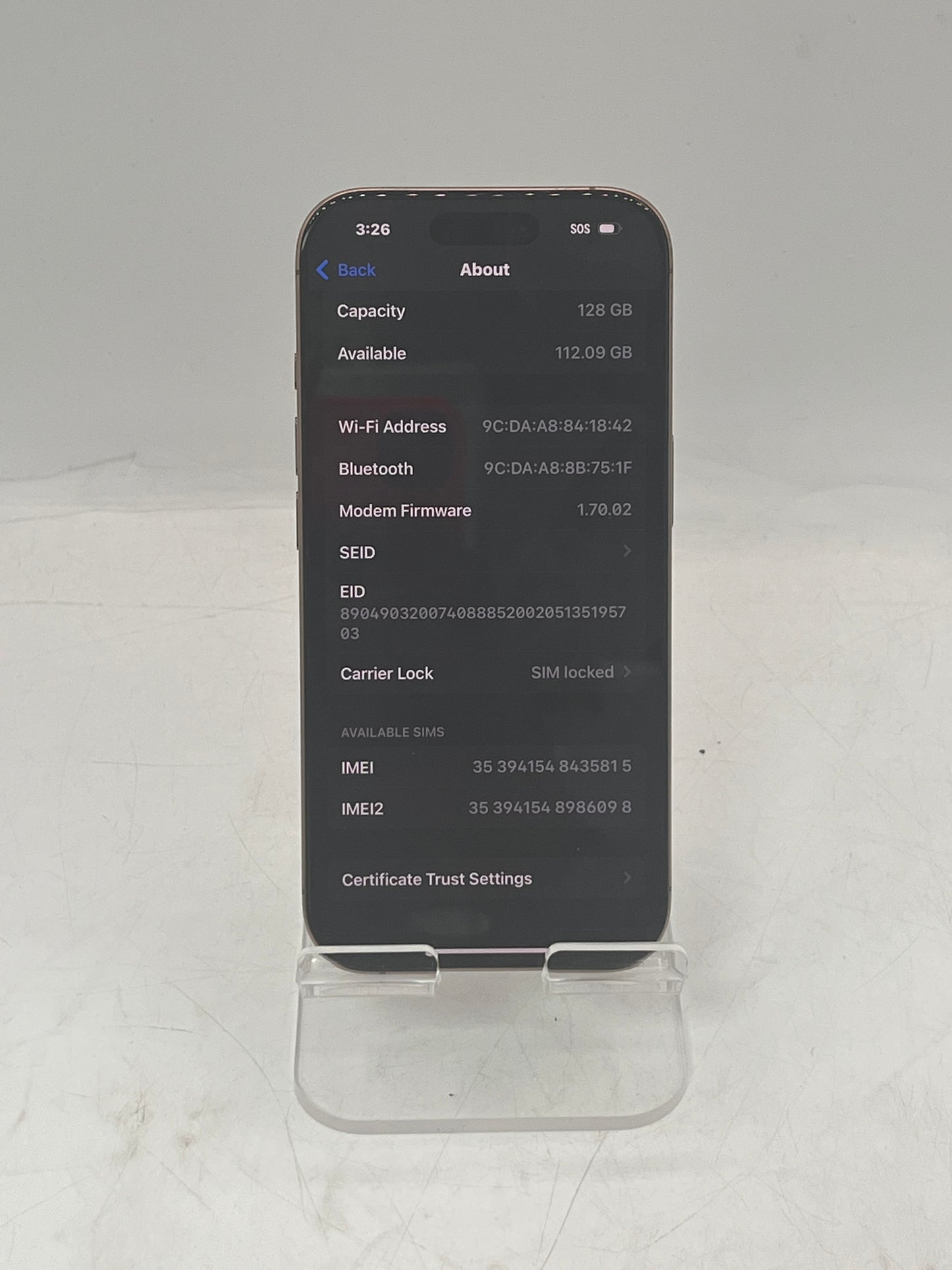 T-Mobile Apple iPhone 16 Pro MYMC3LL/A A3083 128GB Desert Titanium