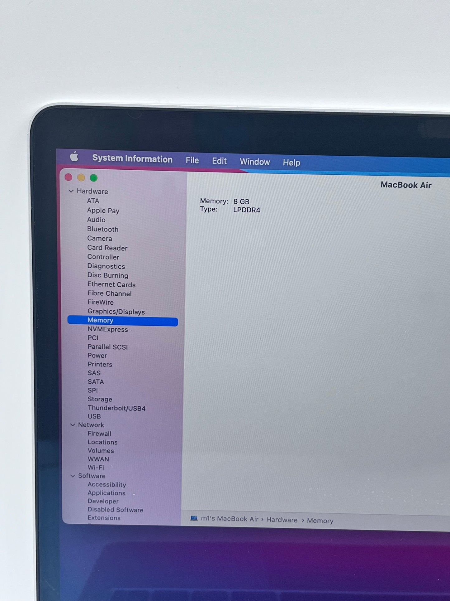 2020 Apple MacBook Air 13.3" M1 7C 8GB 128GB A2337 REMOTELY MANAGED