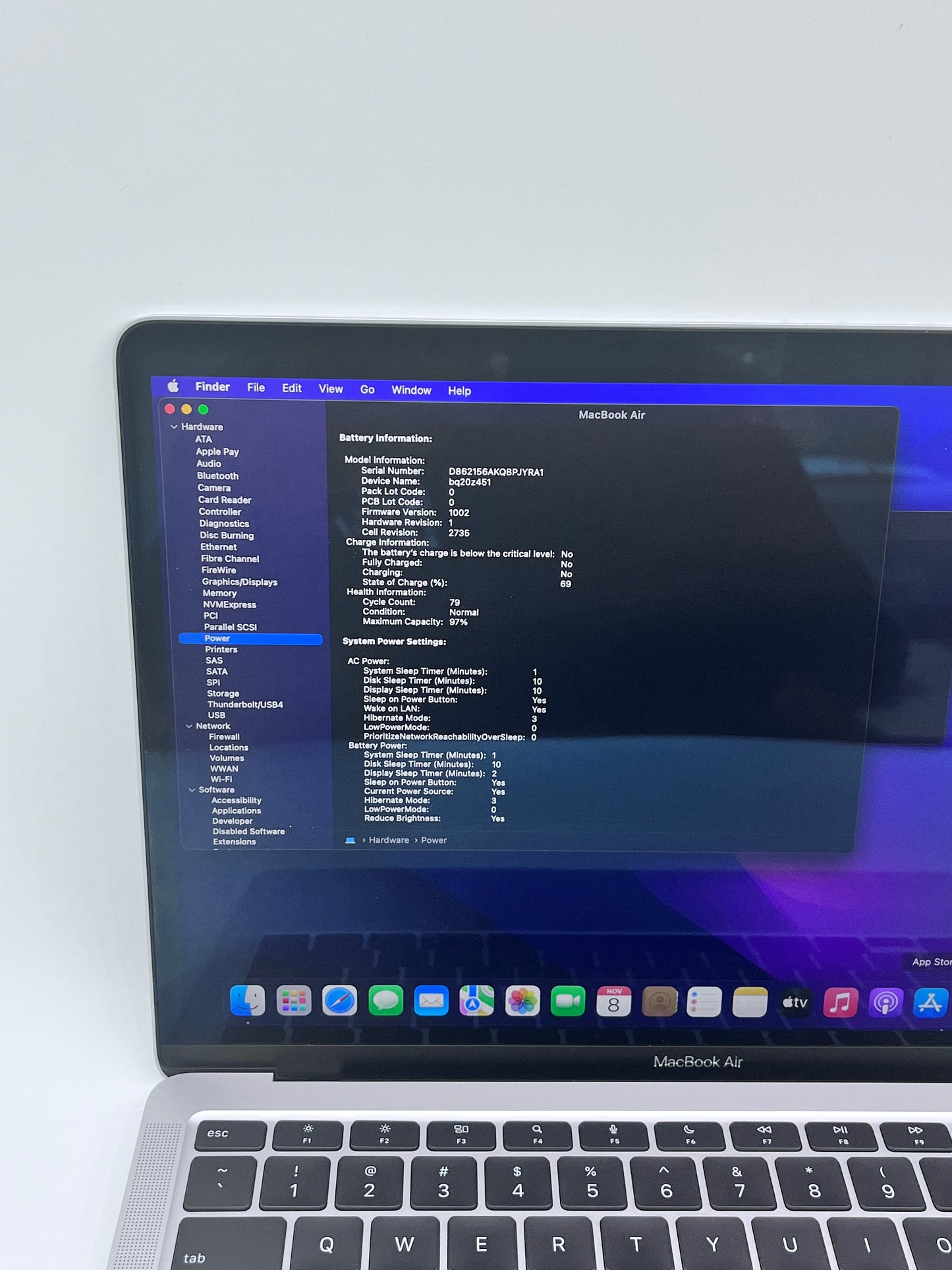 2020 Apple MacBook Air 13.3" M1 7C 8GB 256GB A2337 REMOTELY MANAGED BYPASSED