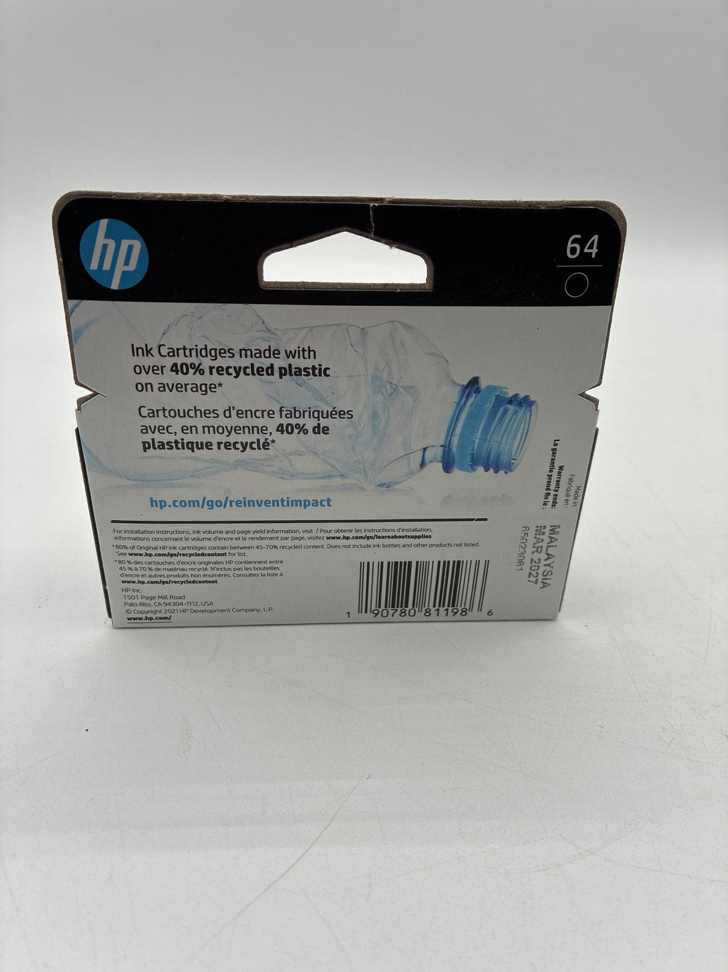 HP 64 Black Printer Toner - New In Box