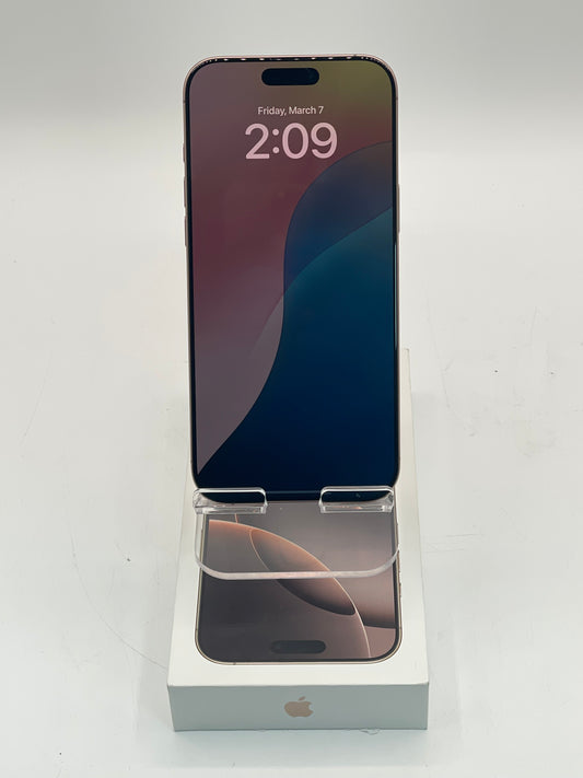 Unlocked Apple iPhone 16 Pro Max 256GB Dessert Titanium Clean IMEI 100% Battery with Original Box