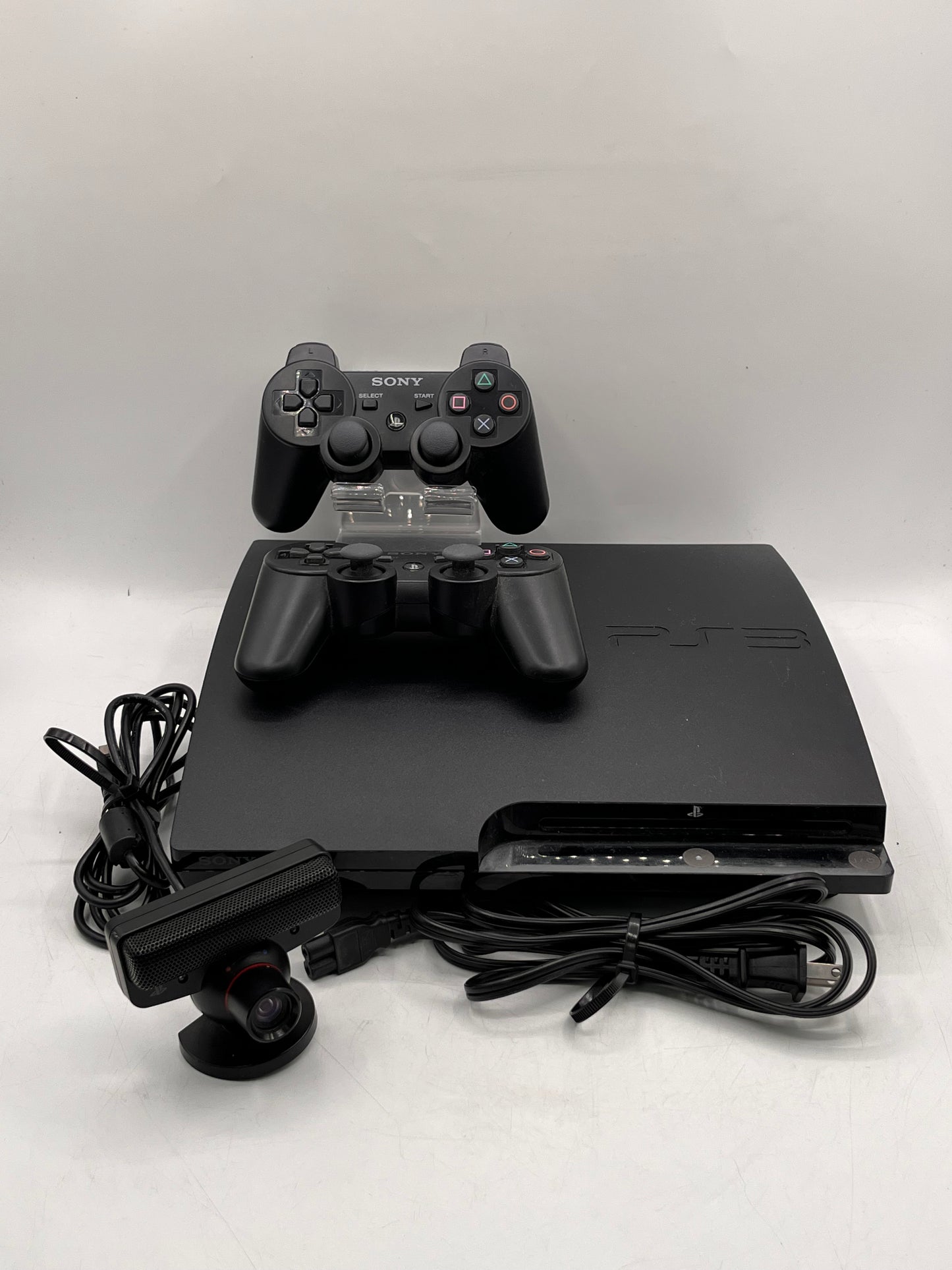 Sony PlayStation 3 Slim CECH-2501B 320GB Black Console with 2 Controllers and PS3 Eye Camera USB Motion Camera SLEH-00448