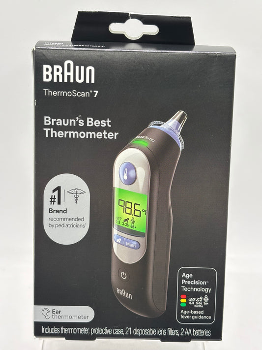 BRAUN ThermoScan 7 Ear Thermometer IRT6520BUSV1, Black; NEW (FREE SHIPPING)