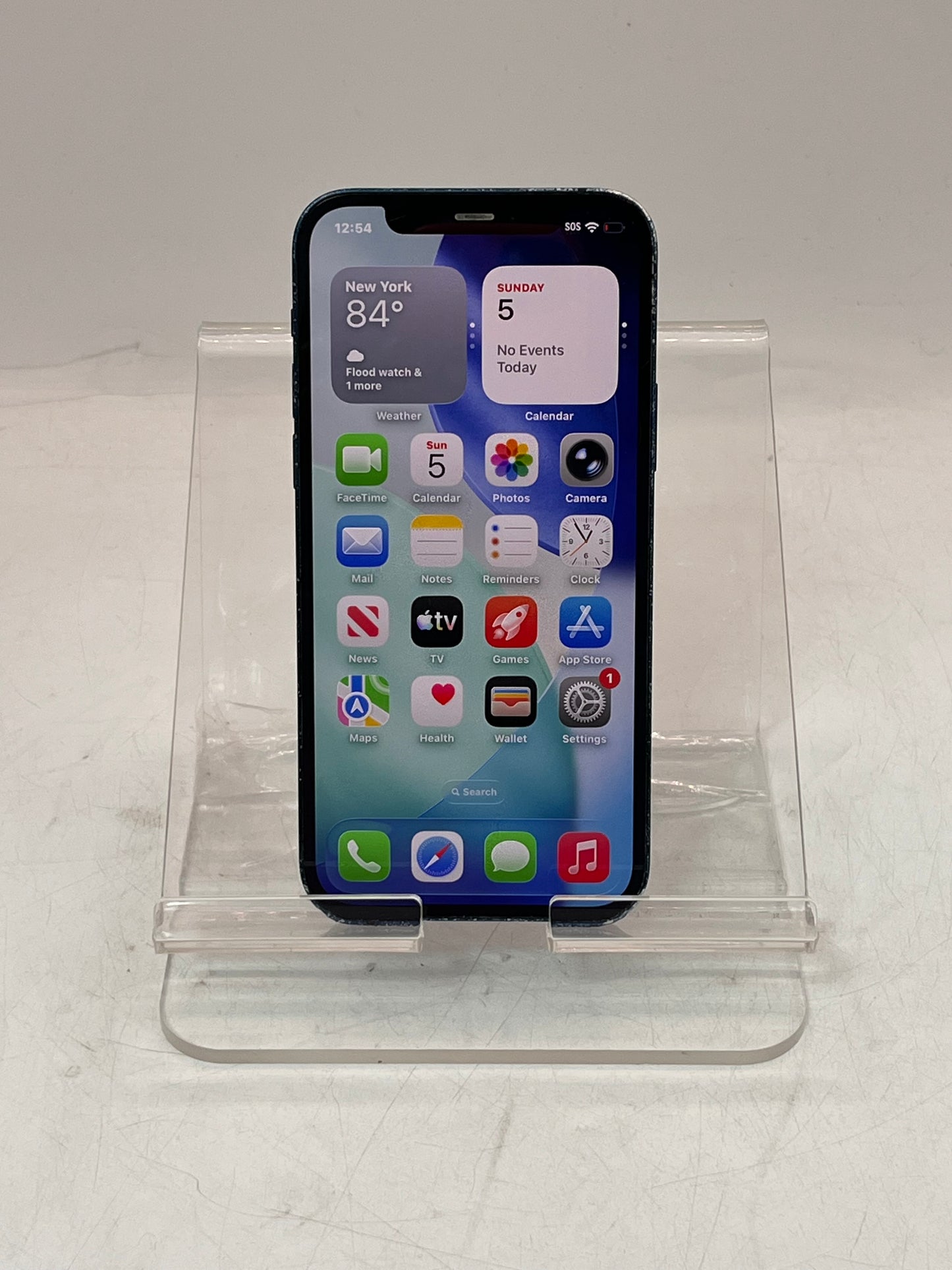 Unlocked Apple iPhone 12 NGFJ3LL/A A2172 256GB Blue BROKEN