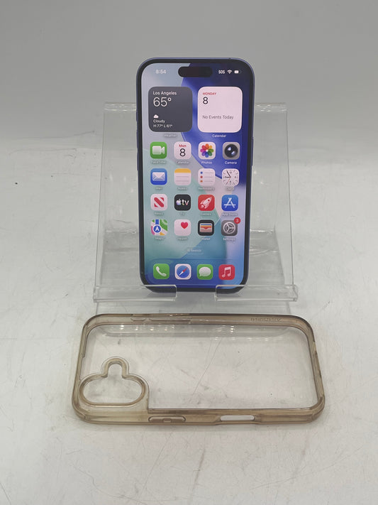 Unlocked Apple iPhone 16 256GB MYD13LL/A A3081 Blue 91% Battery Health