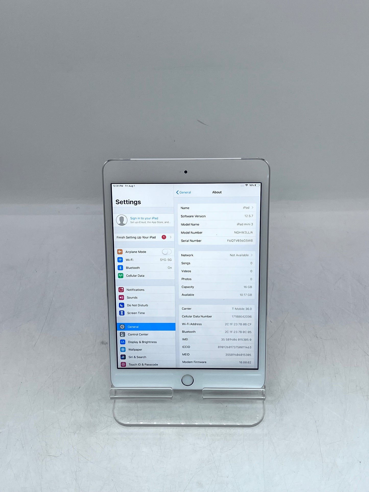 Apple iPad Mini (3rd Gen) A1600 MH3F2LL/A 64GB, Wi-Fi + 4G - Silver
