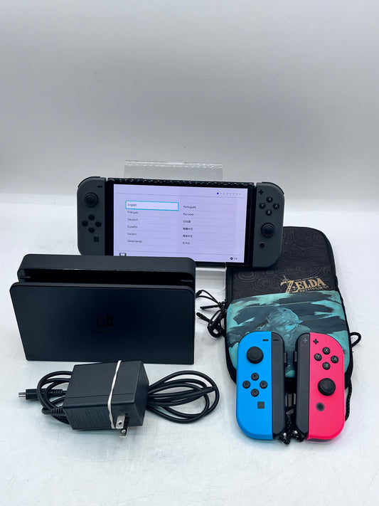 Nintendo Switch OLED Model (HEG-001) Black Includes Zelda Case & Accessories