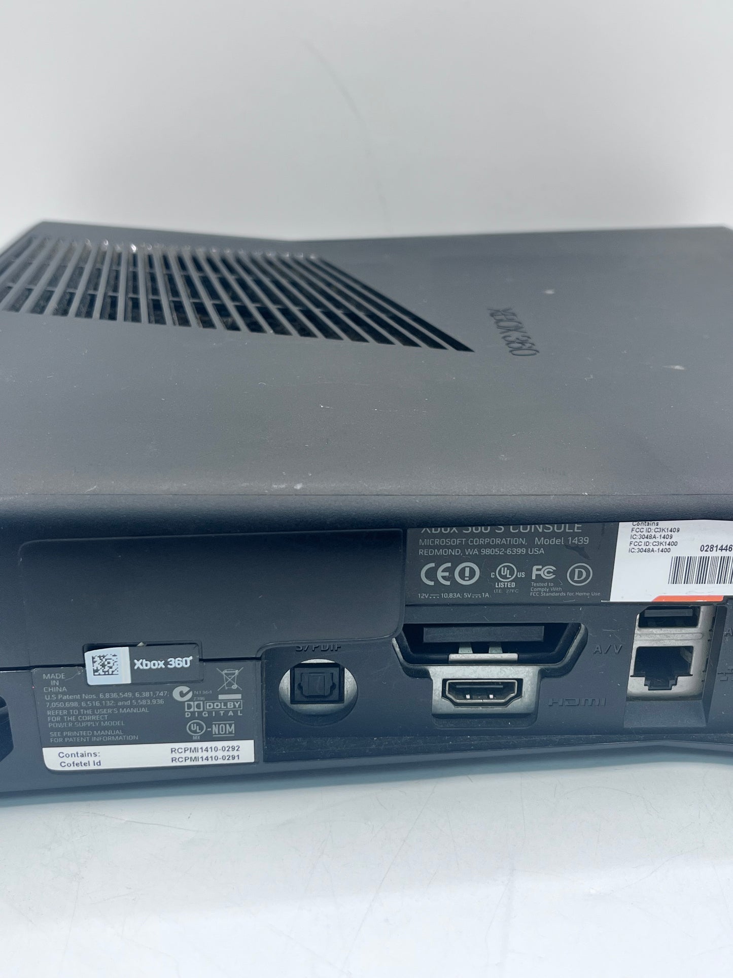 Microsoft Xbox 360 Model 1439 Black Video Game System 250GB PARTS ONLY