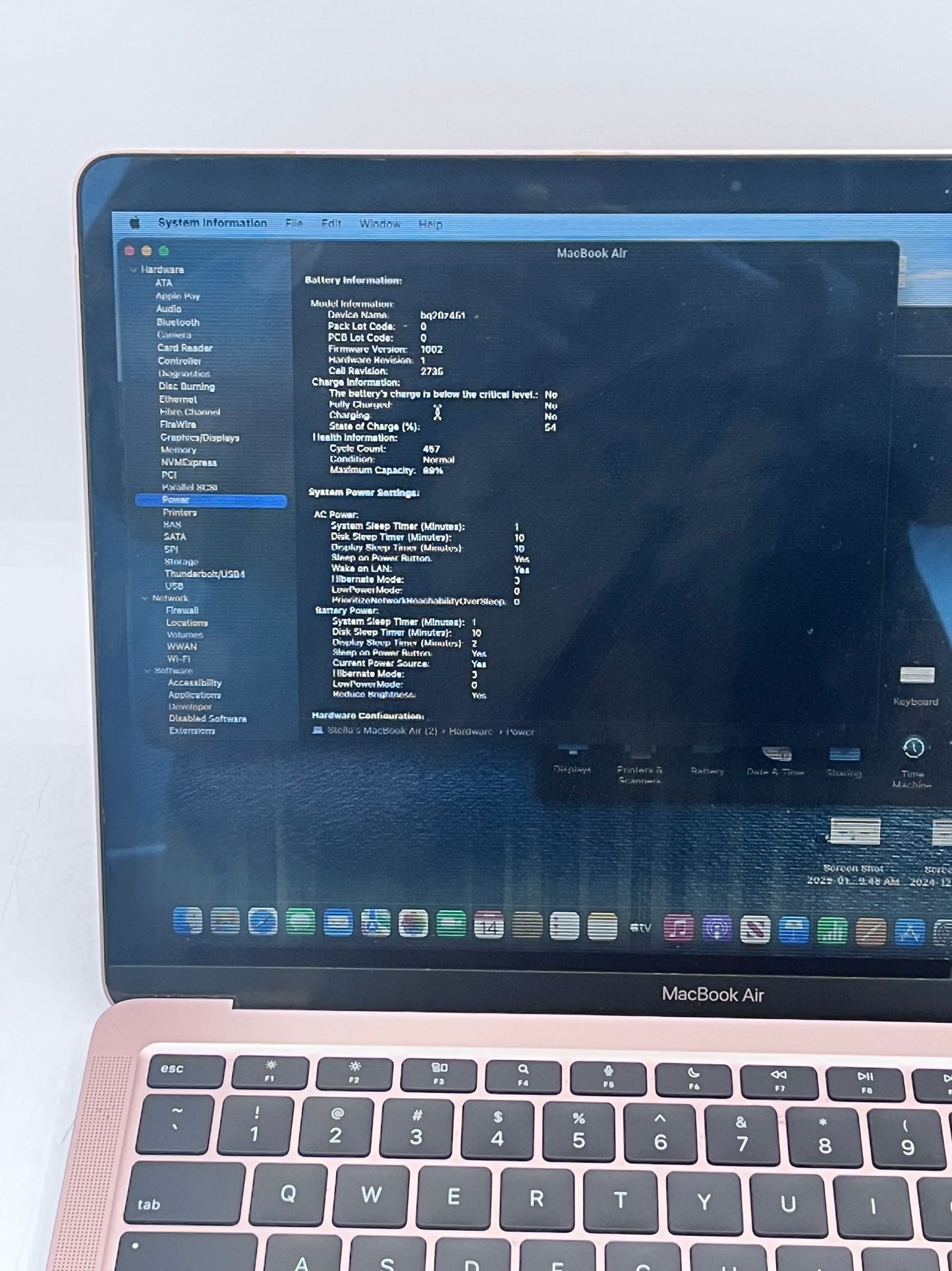 2020 Apple MacBook Air 13.3" M1 7C GPU 3.2GHz 8GB RAM 256GB SSD A2337 READ