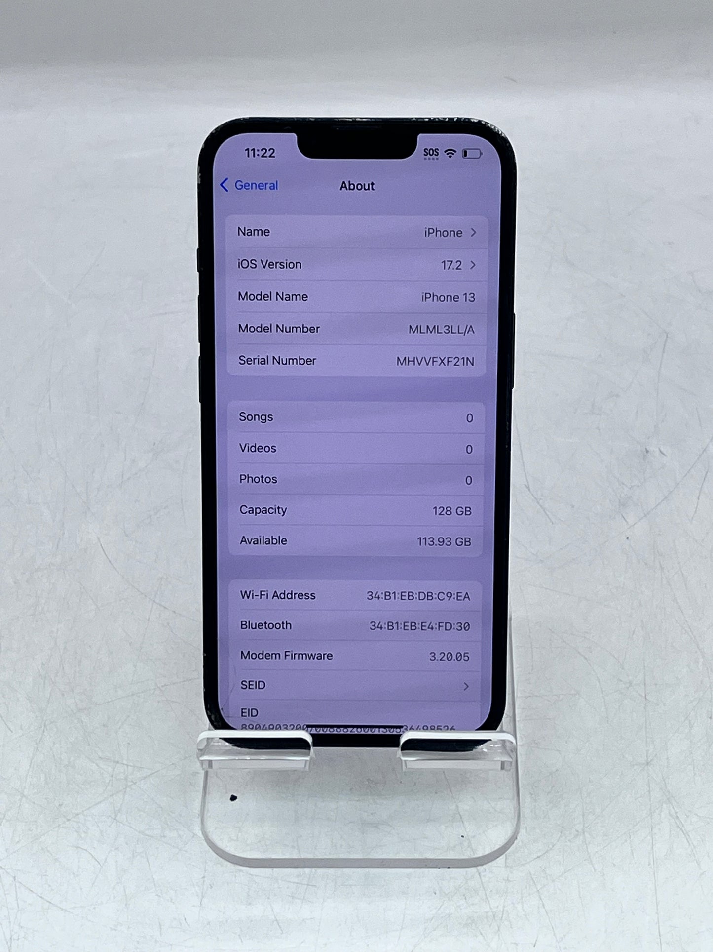 Apple iPhone 13 MLML3LL/A A2482 128GB Blue - CRACKED WI-FI ONLY