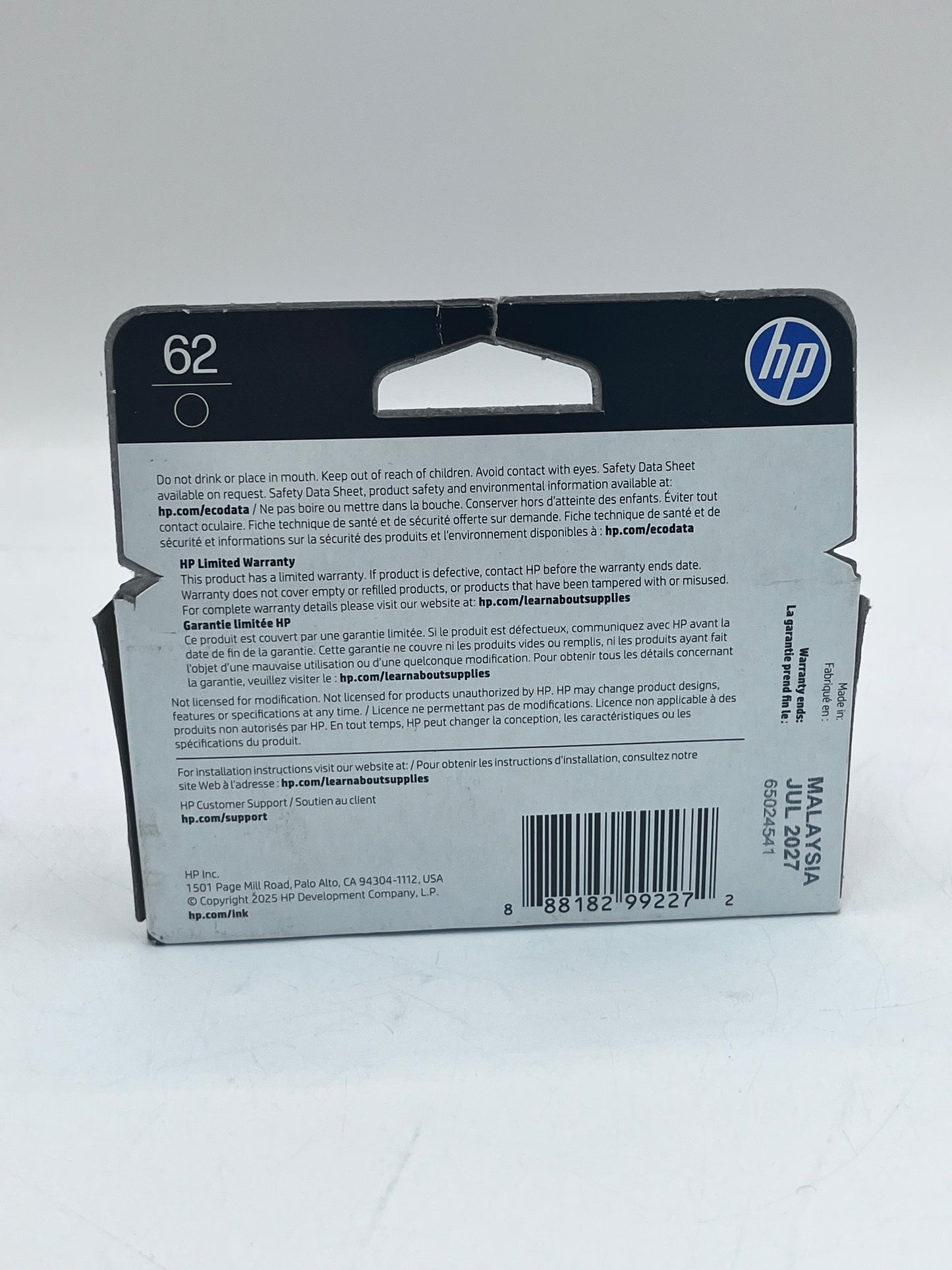 HP 62 Printer Ink Cartridge - Black