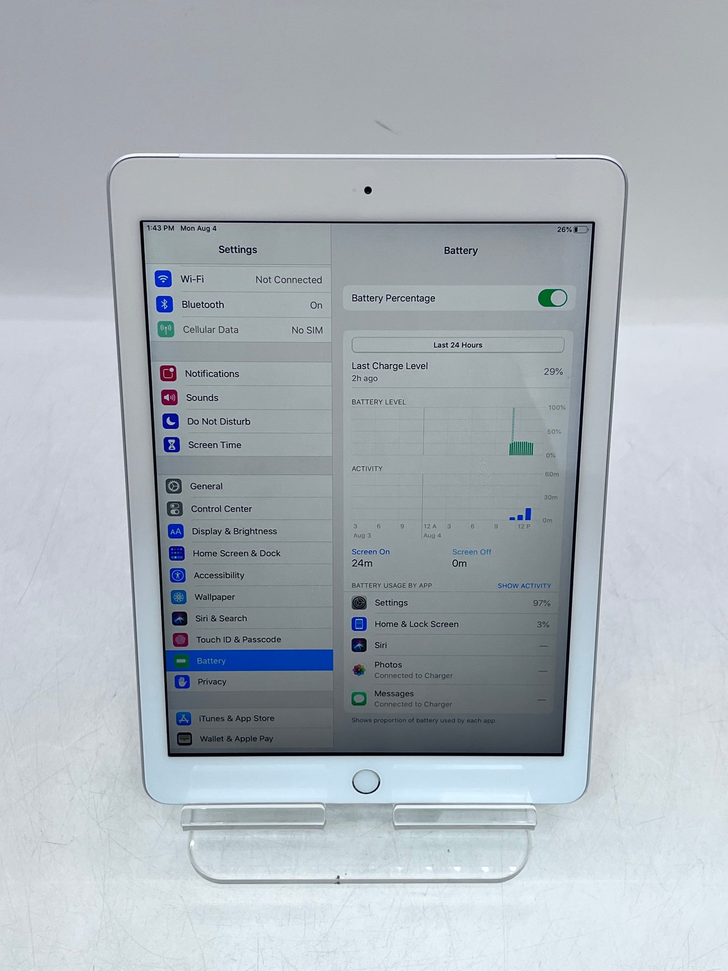 Unlocked  Apple iPad (6th Gen) A1954 MR6P2LL/A 32GB White Great Condition