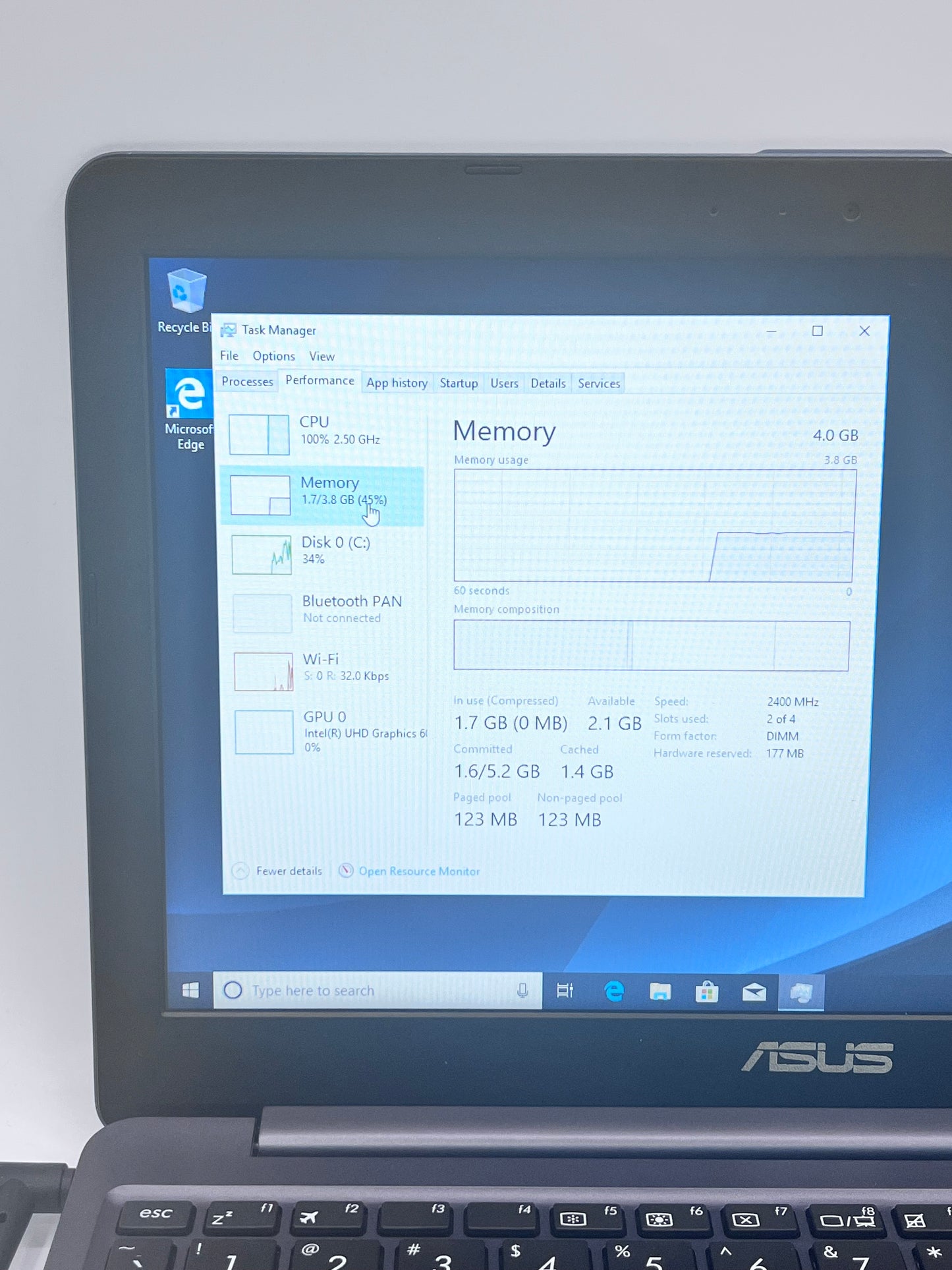 Asus E203M Notebook Intel Celeron N4000 11.6" Laptop - Blue READ