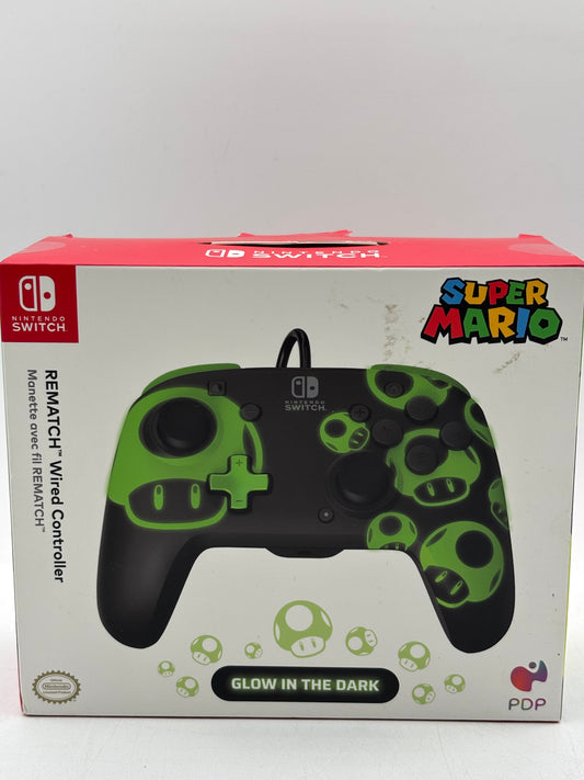 PDP REMATCH Glow In The Dark Wired Controller--(Nintendo Switch, Black)