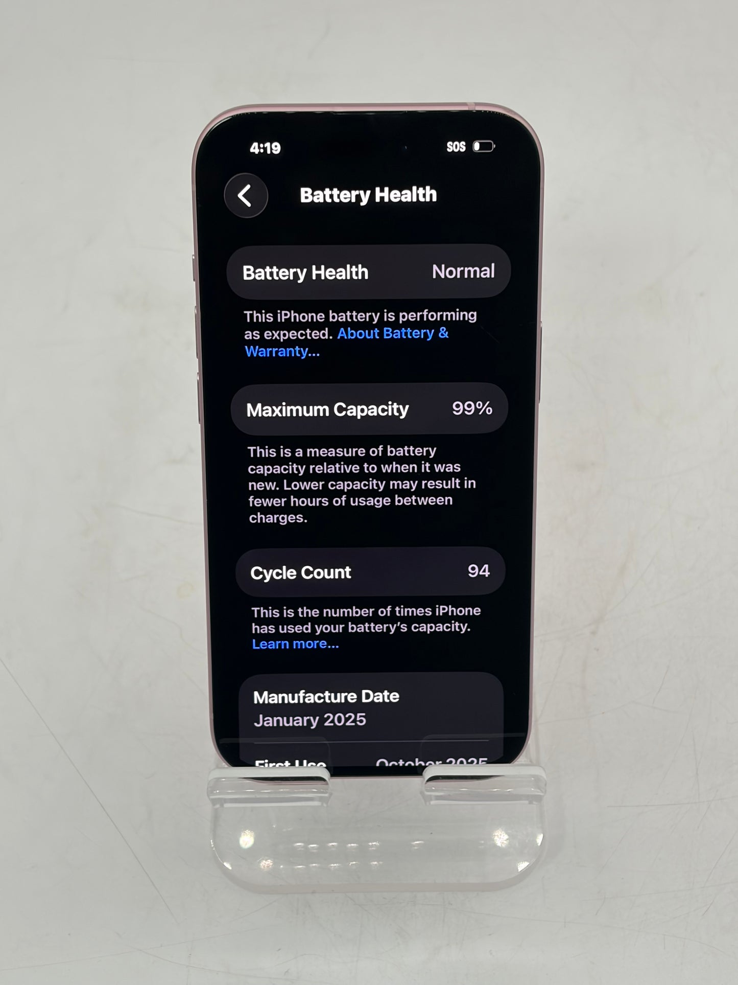 Wi-Fi Only Apple iPhone 15 128GB A2846 MTLW3LL/A Pink 99% Battery Health READ