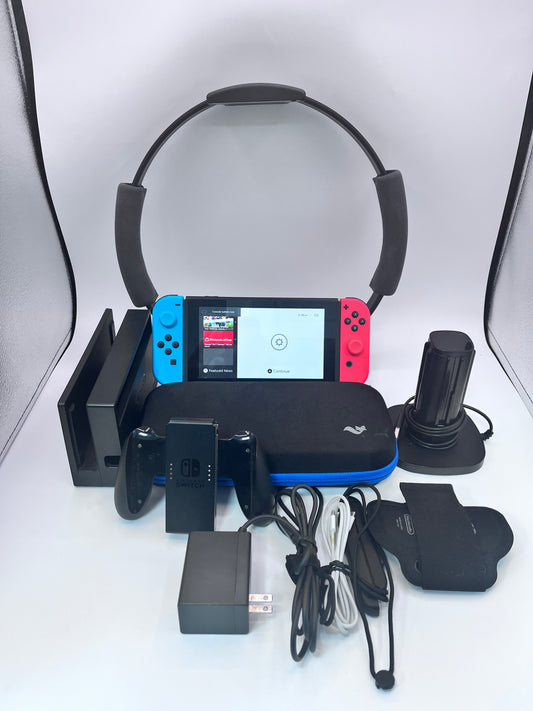 Nintendo Switch HAC-001  Red and Blue Joycons w/ Accessories Free Shipping