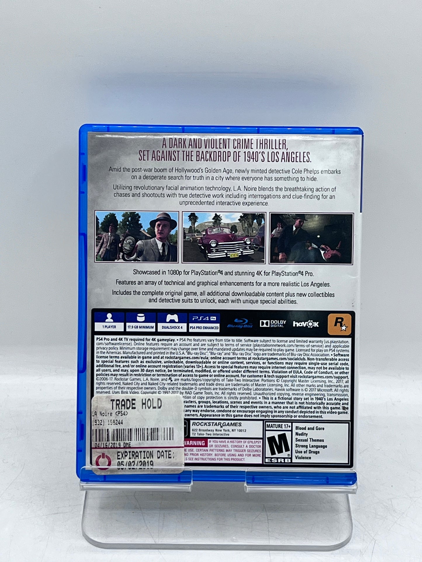 L.A. Noire PlayStation 4 PS4 Video Game - Free Shipping & Returns