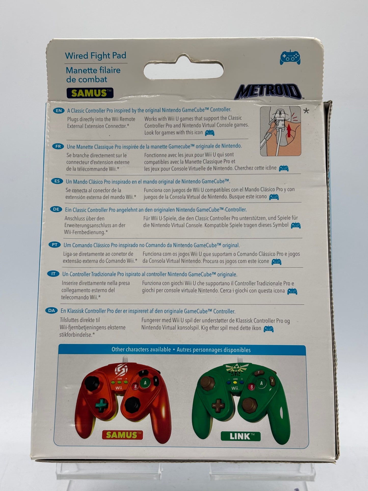 SAMUS Fight Pad Controller--Nintendo Wii/Wii U Wired (Zero Suit Edition, Blue)