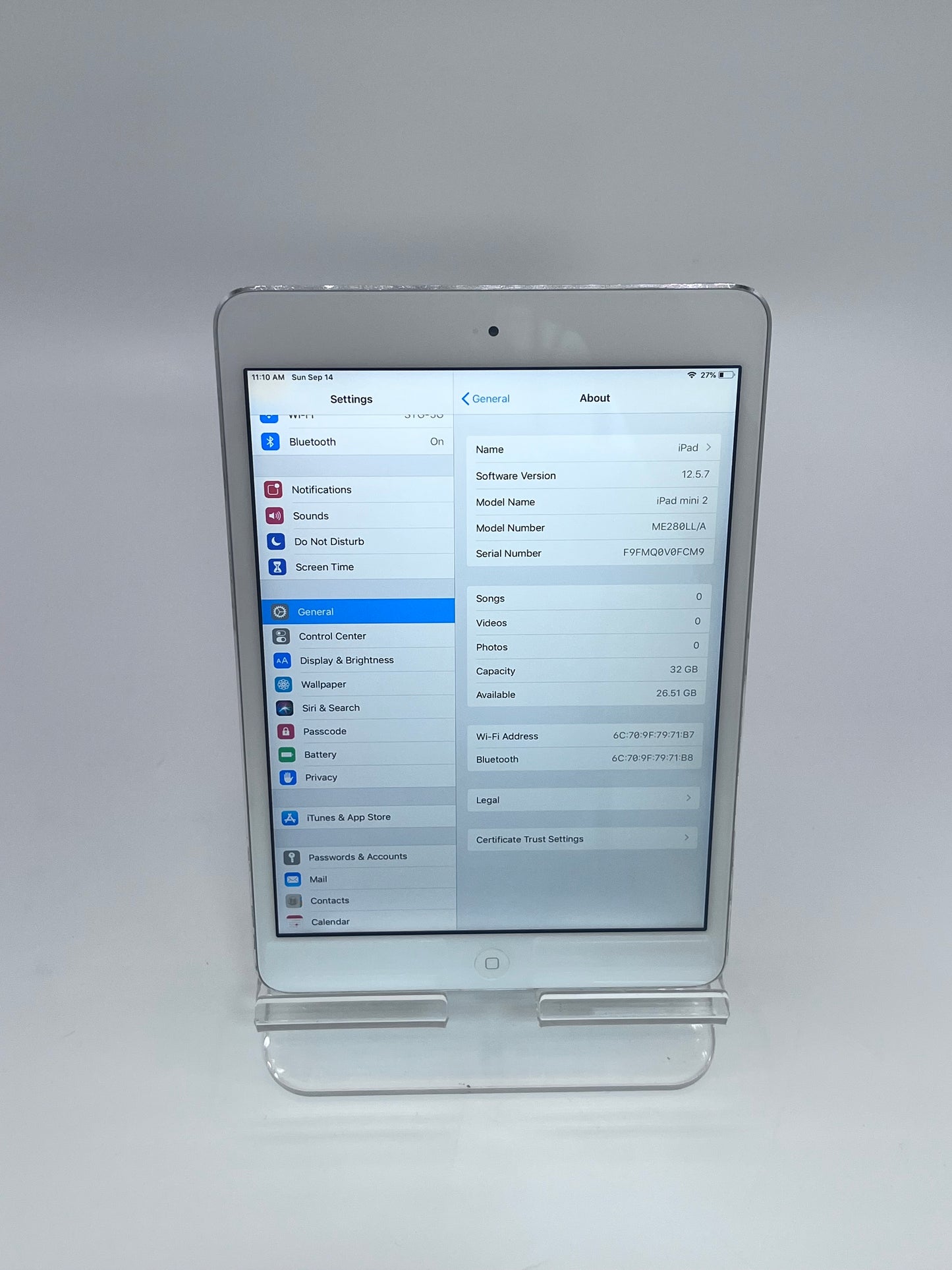 Apple iPad Mini (2nd Gen) ME280LL/A A1489 - White