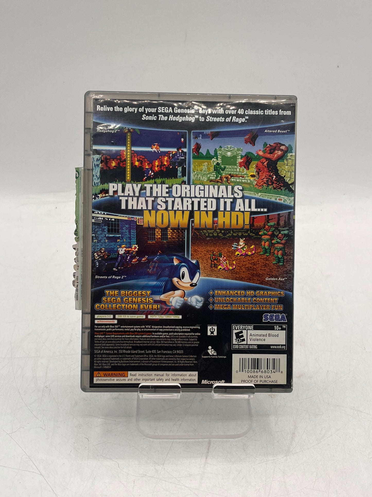 Sonic's Ultimate Genesis Collection Xbox 360 Video Game