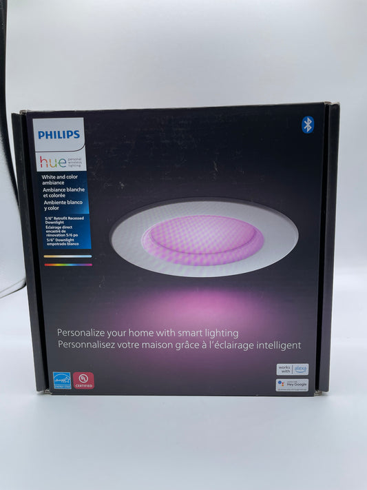 Philips Hue 579573 White & Color Ambiance 6" Slim Downlight LED Smart Light