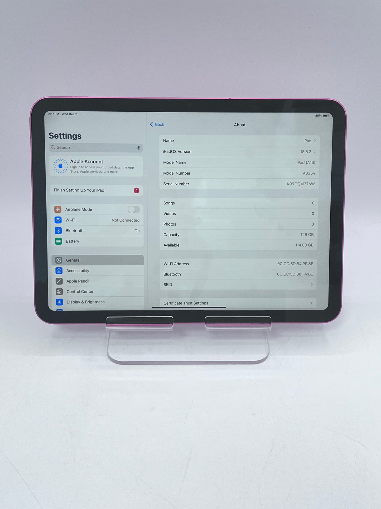 Apple iPad 11th Gen A16 128GB MD4E4LL/A A3354 WiFi Only Free Shipping