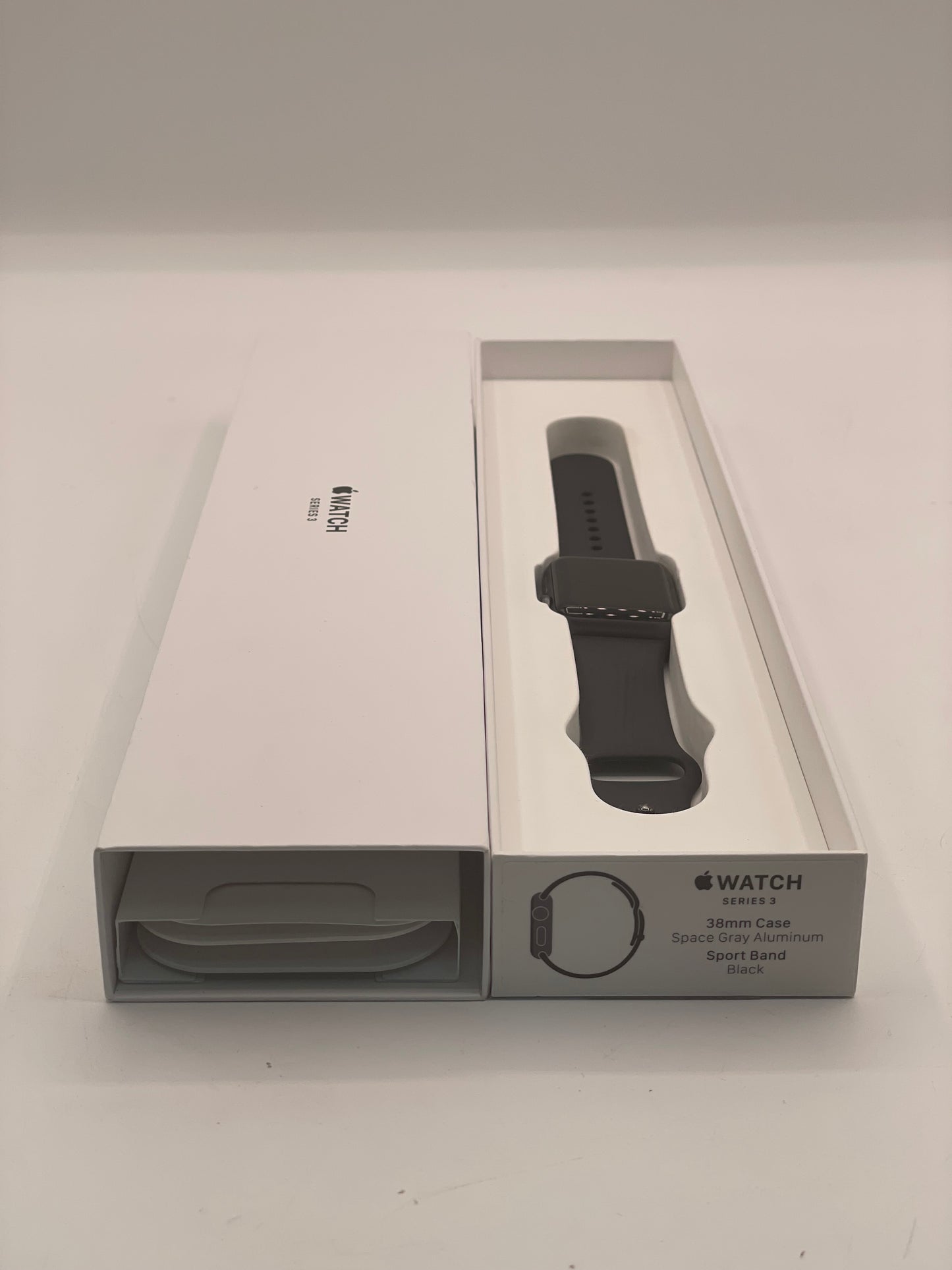 Unlocked Apple Watch Series 3 38mm Space Gray Aluminum Case with Black Sport Band