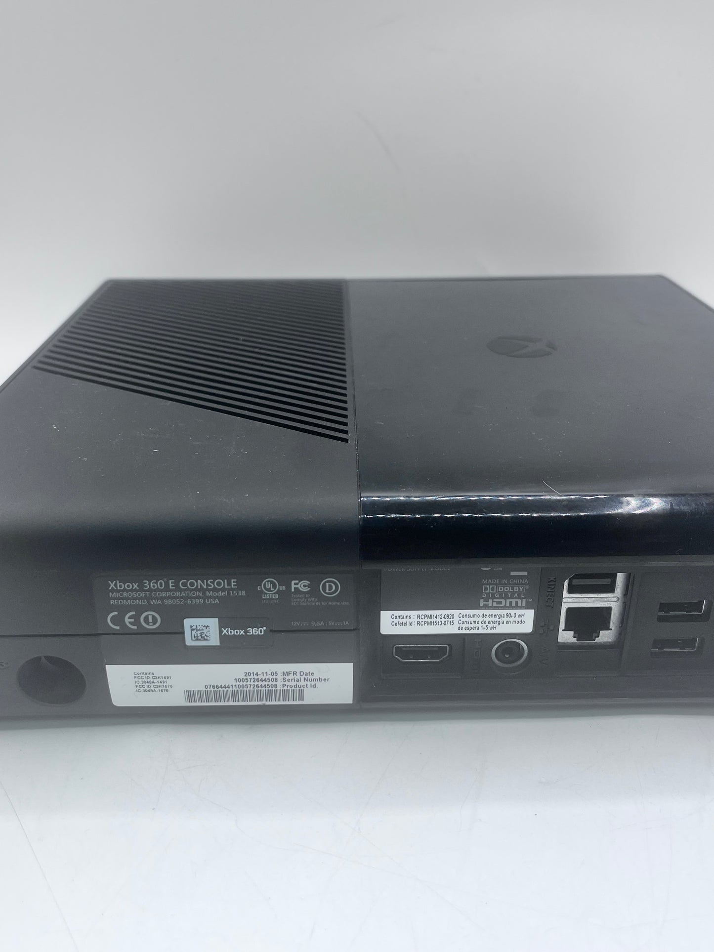 Microsoft Xbox 360 E 1538 2013 Video Game System with 2 Controllers Black