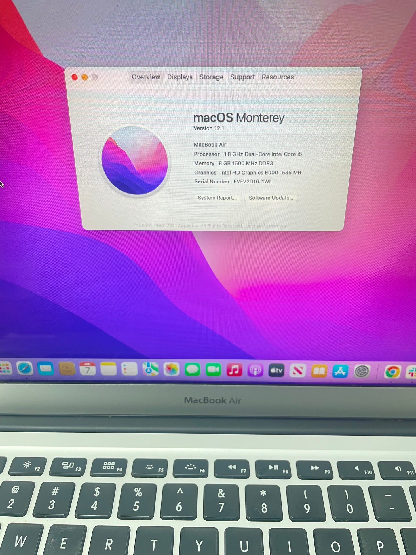Apple Macbook Air 13" A1466 2017 256GB Core i5 Silver READ