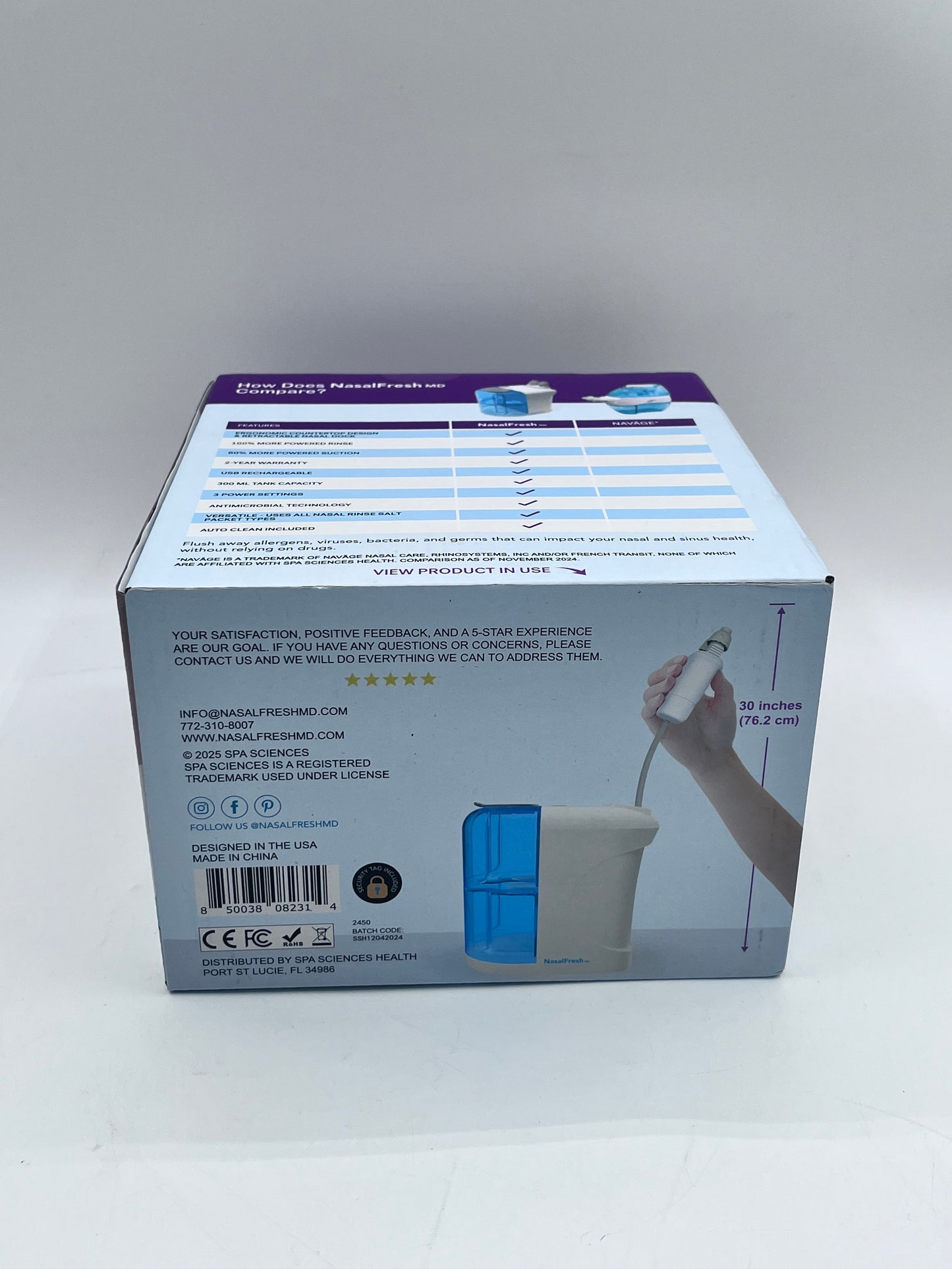 Spa Sciences Powered Saline Nasal Irrigation White