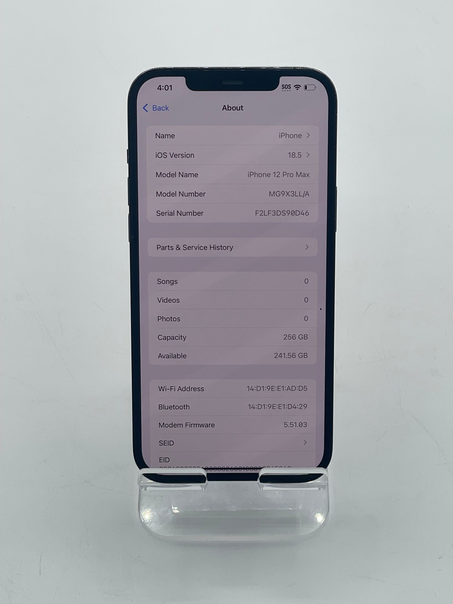 Unlocked Apple iPhone 12 Pro Max 6.7" 256GB Blue A2342 MG9X3LL/A 87% Battery
