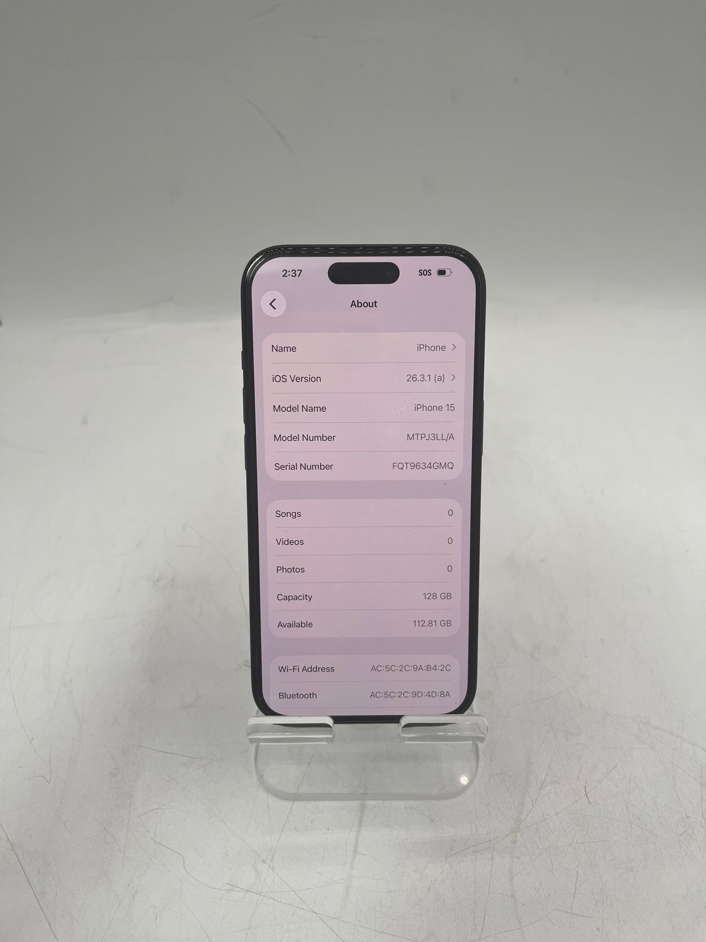 Boost Mobile Apple iPhone 15 128GB MTPJ3LL/A A2846 Black