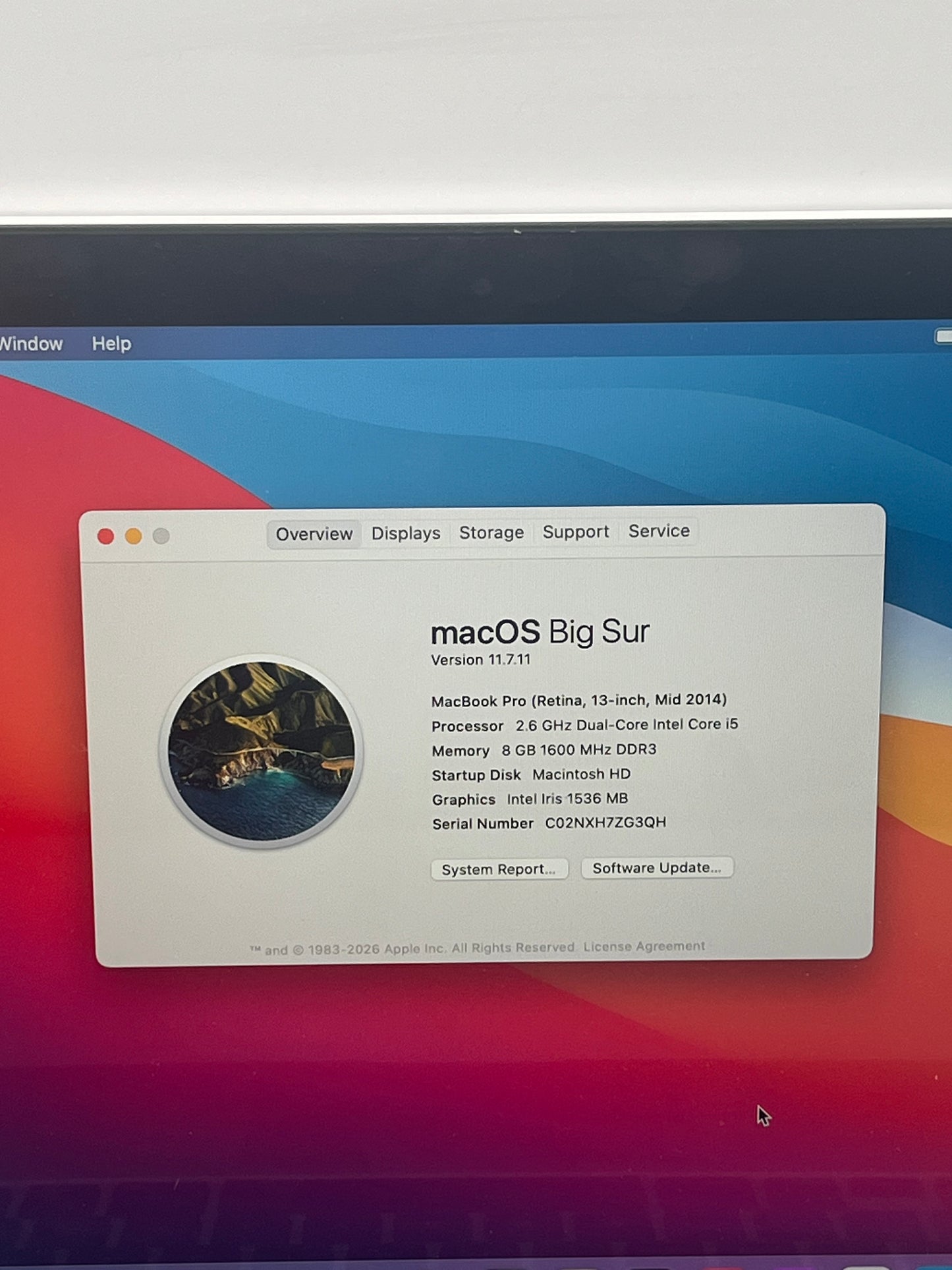 2014 Apple MacBook Pro 13" A1502 Core i5 8GB 128GB Silver