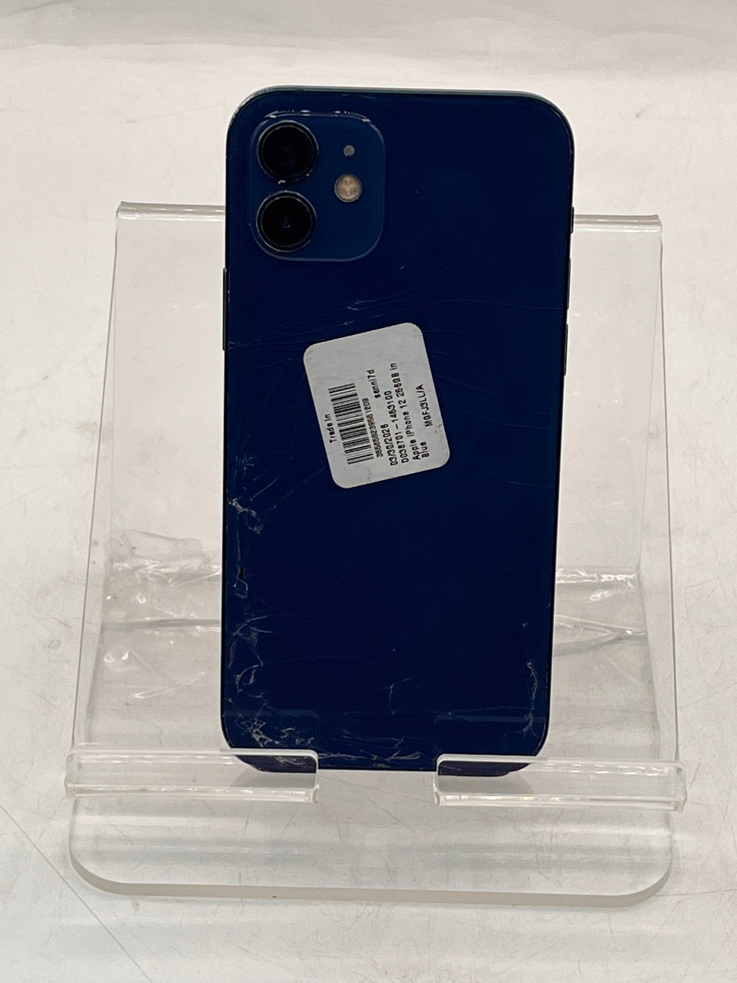 Unlocked Apple iPhone 12 NGFJ3LL/A A2172 256GB Blue BROKEN