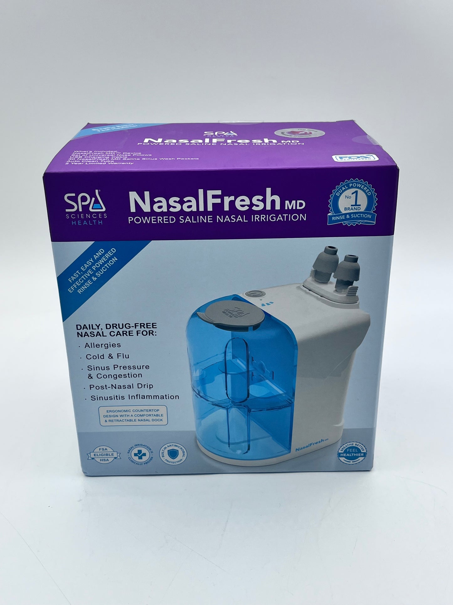 Spa Sciences Powered Saline Nasal Irrigation White