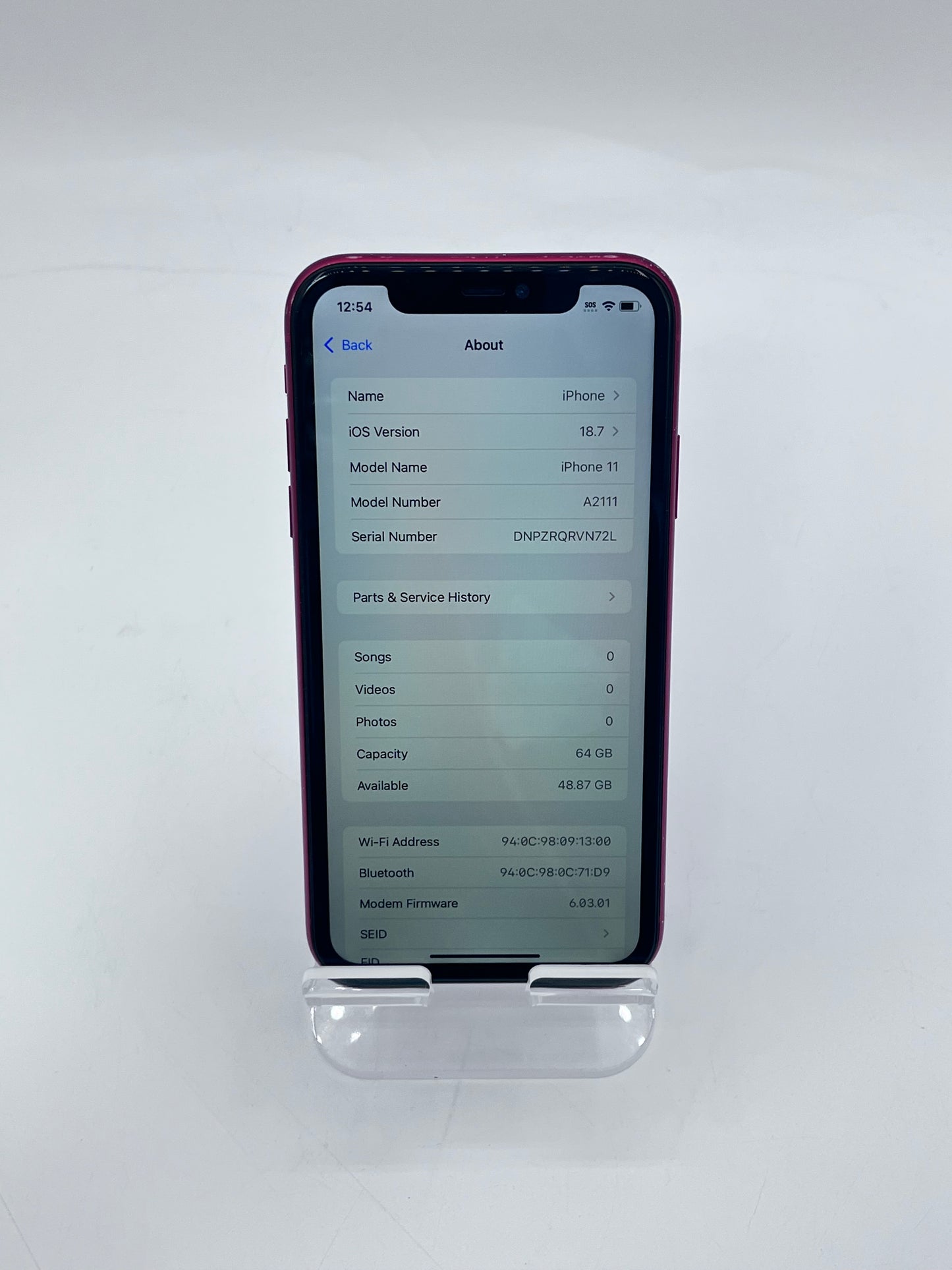 Unlocked Apple iPhone 11 6.1" 64GB 4GB MWJG2LL/A A2111 - Red