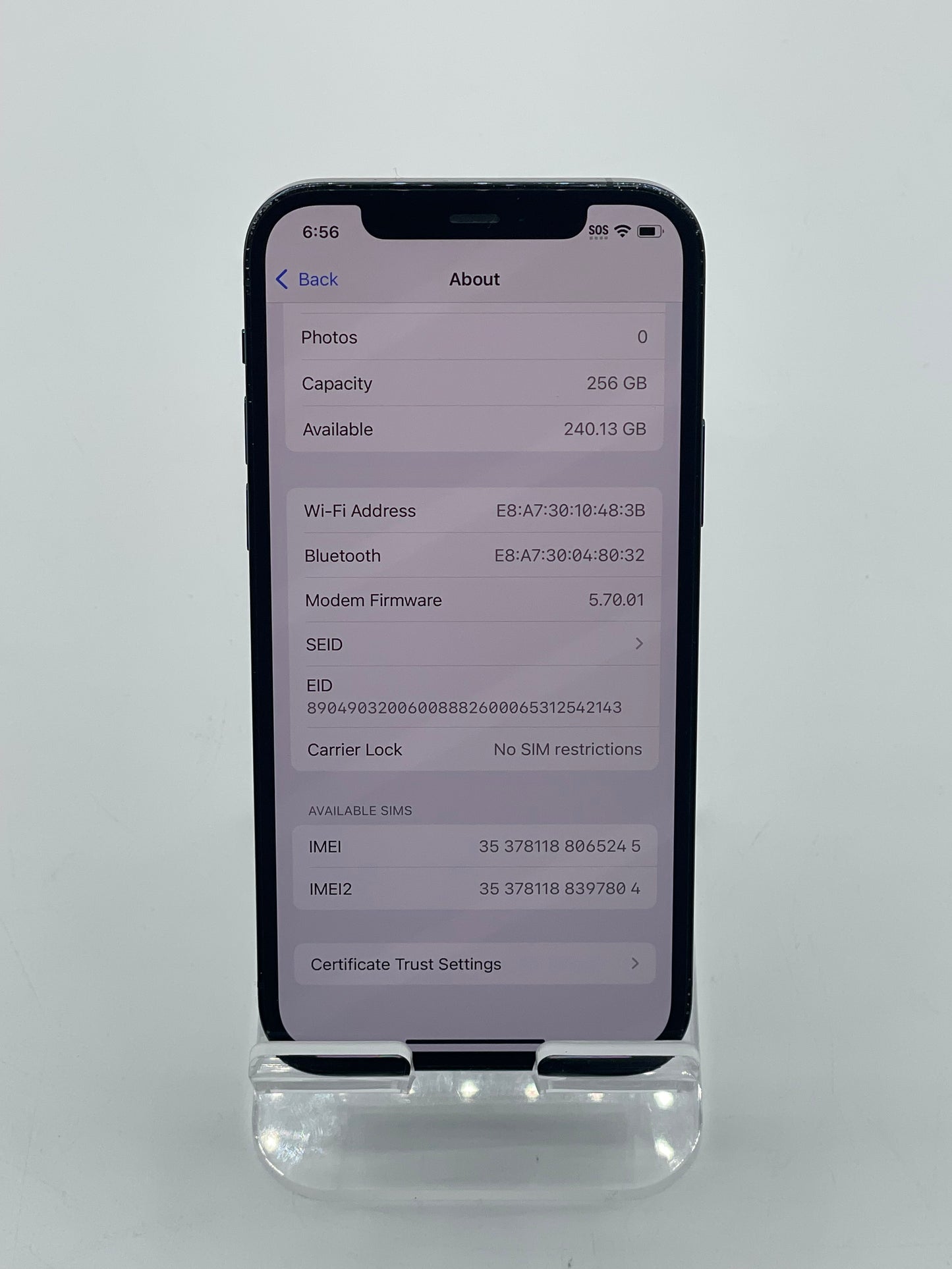 Unlocked Apple iPhone 12 Pro 6.1" 256GB A2341 MGK93LL/A Blue