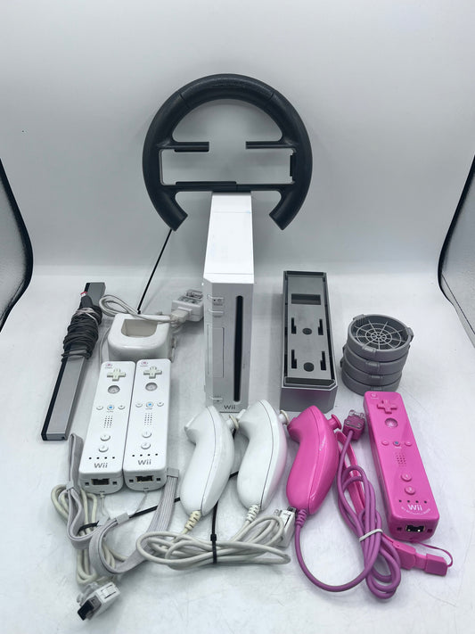 Nintendo Wii RVL-001 White Console with 3 Controllers & Accessories Bundle