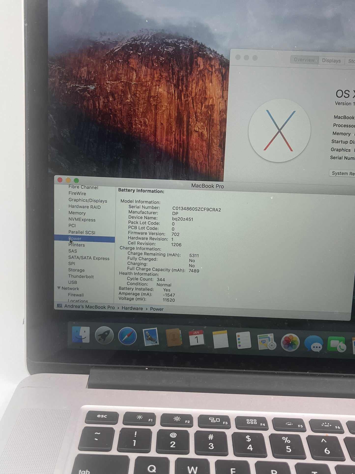Apple MacBook Pro 15" A1398 2013 Core i7 8GB 256GB Silver