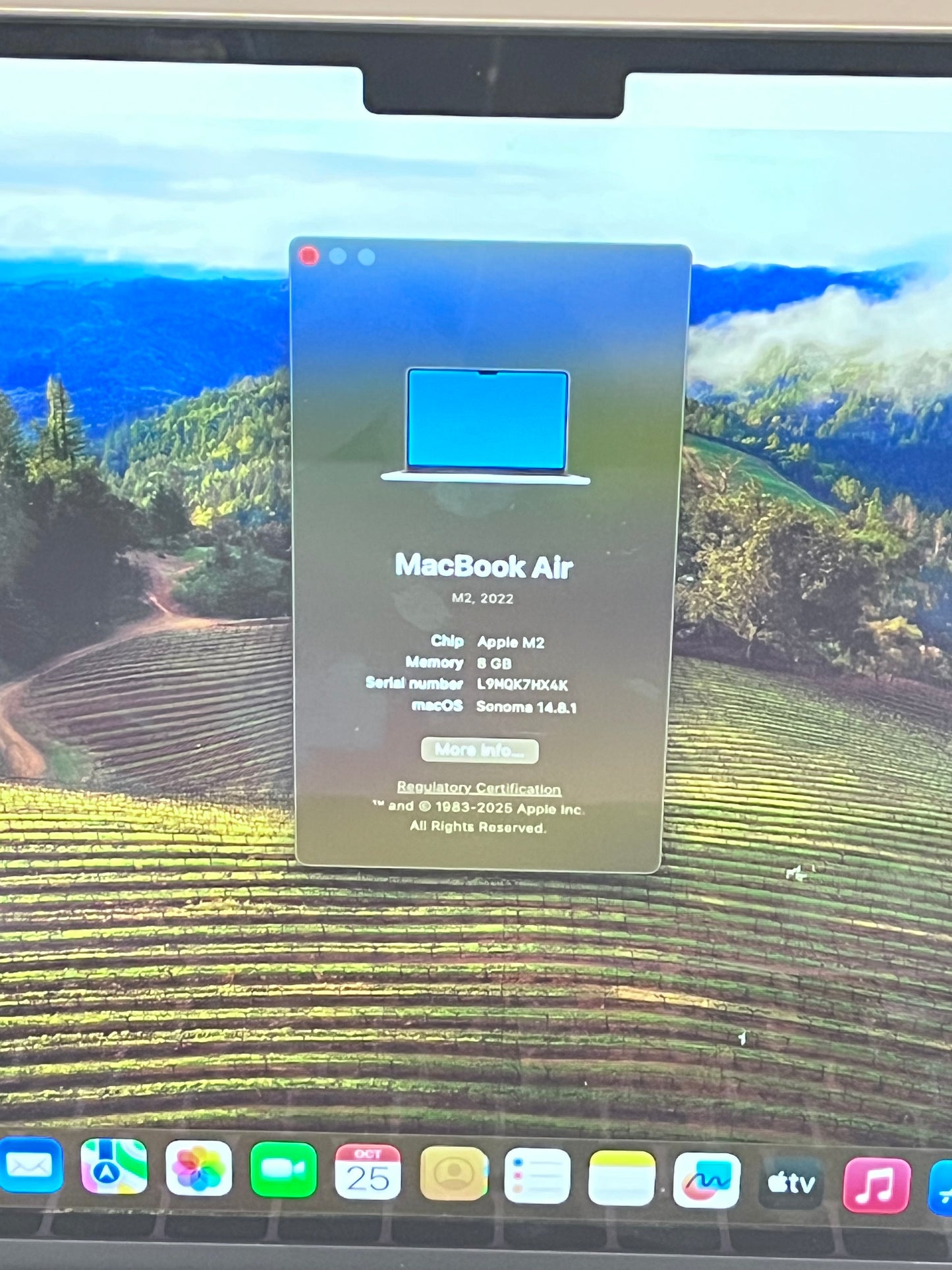 2022 Apple MacBook Air 13.3" M2 8GB 256GB A2681 REMOTELY MANAGED