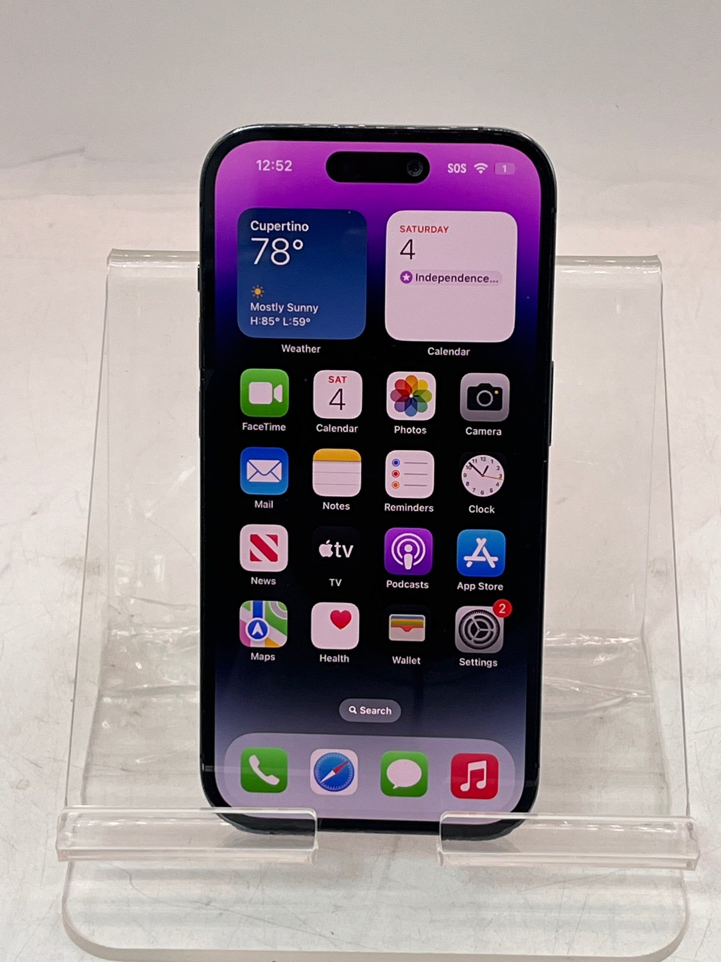 Unlocked Apple iPhone 14 Pro MQ0E3LL/A A2650 128GB Purple  83% BATT