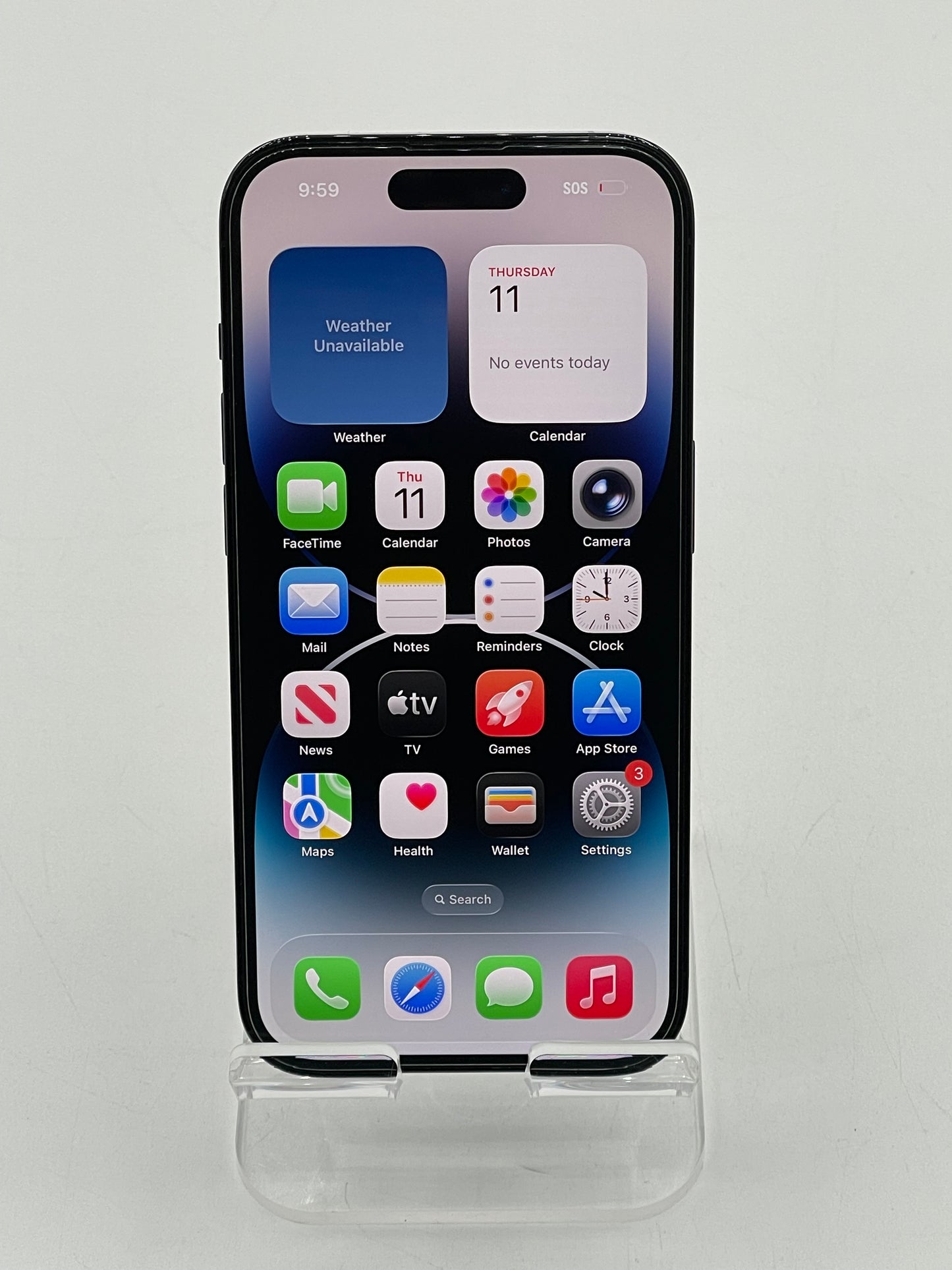 Unlocked Apple iPhone 14 Pro 6.1" 256GB A2650 MQ0N3LL/A Service Battery - Back