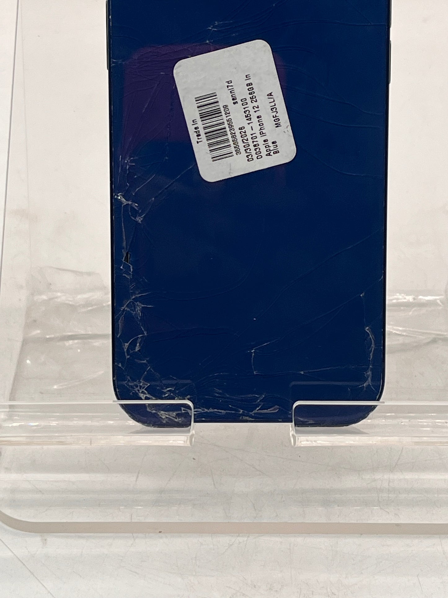 Unlocked Apple iPhone 12 NGFJ3LL/A A2172 256GB Blue BROKEN