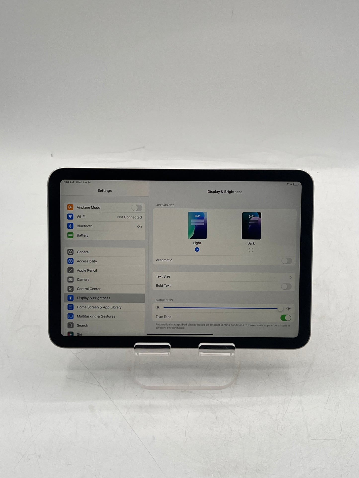 2021  Apple iPad Mini (6th Gen) A2567 MK7P3LL/A 64GB Wi-Fi Only Tablet - Silver