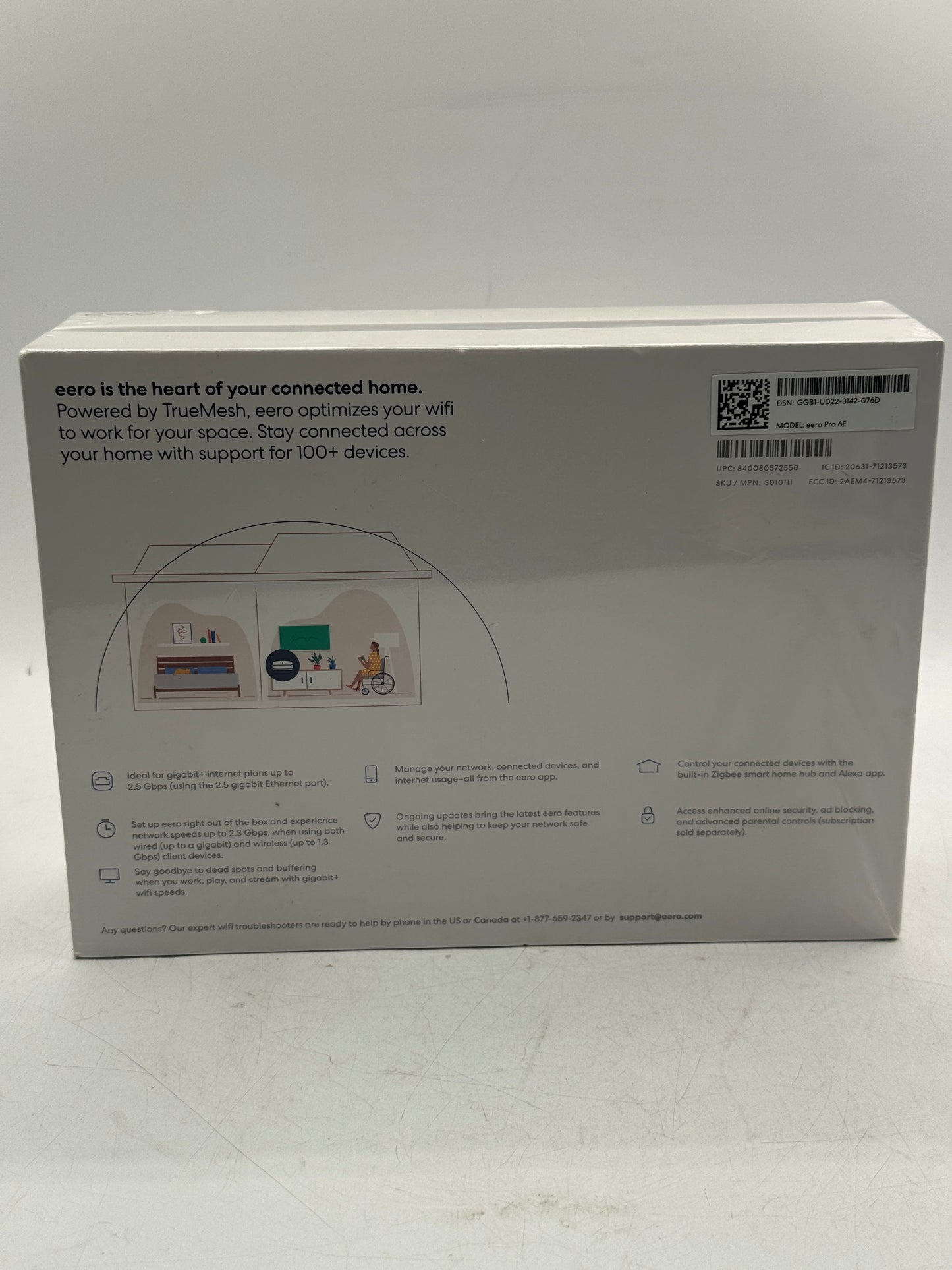 Eero Pro 6E Tri-Band AXE5400 Wi-Fi 6E Mesh Router White BRAND NEW Free Shipping