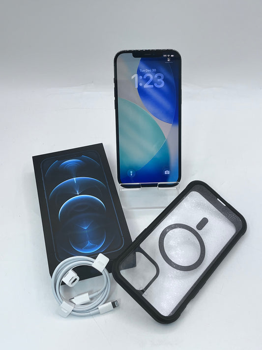 Unlocked Apple iPhone 12 Pro Max MGCJ3LL/A A2342 128GB Pacific Blue