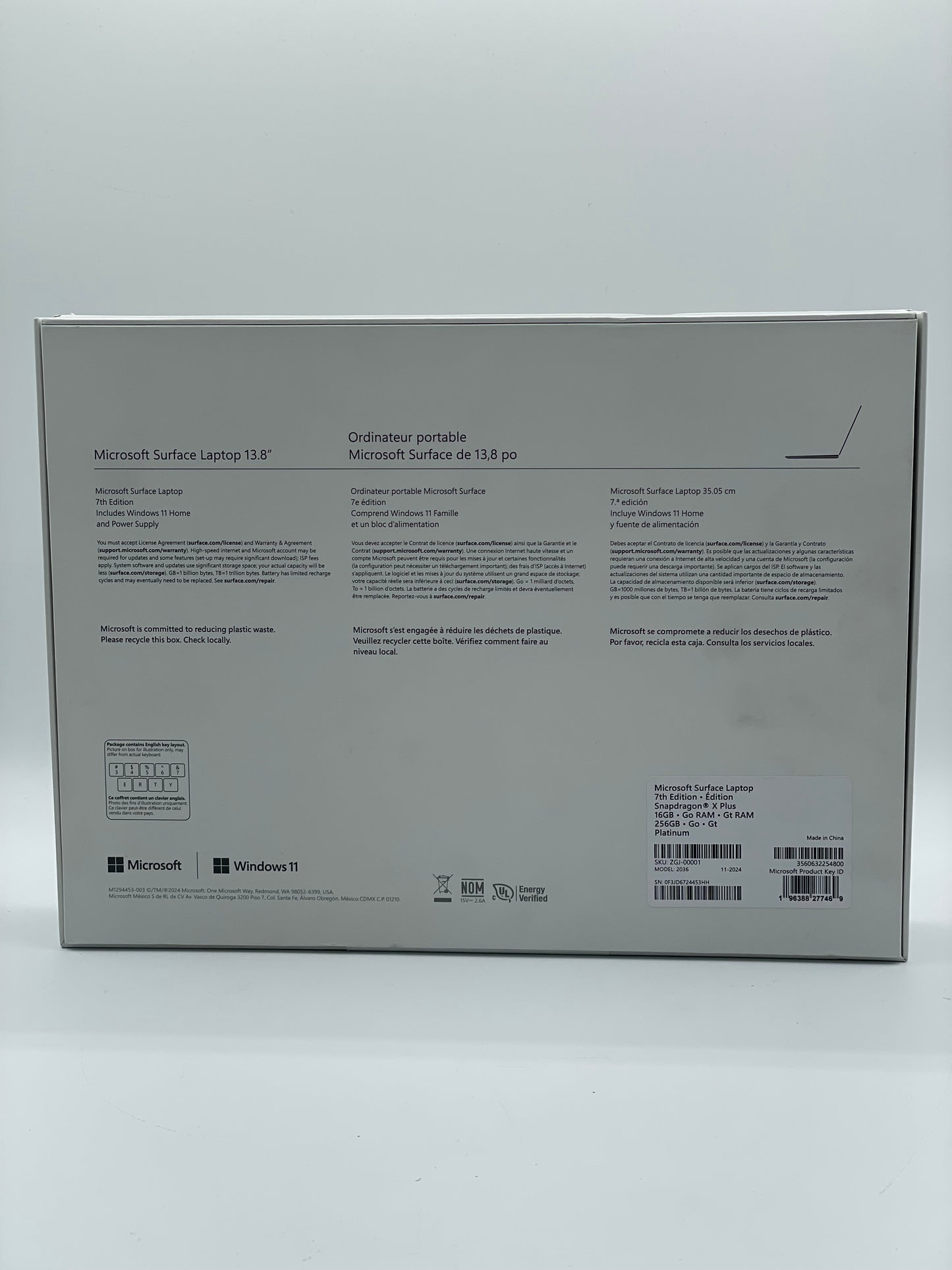 Microsoft Surface Laptop 7th Edition 13.8" Touch Snapdragon X Plus 16GB 256GB