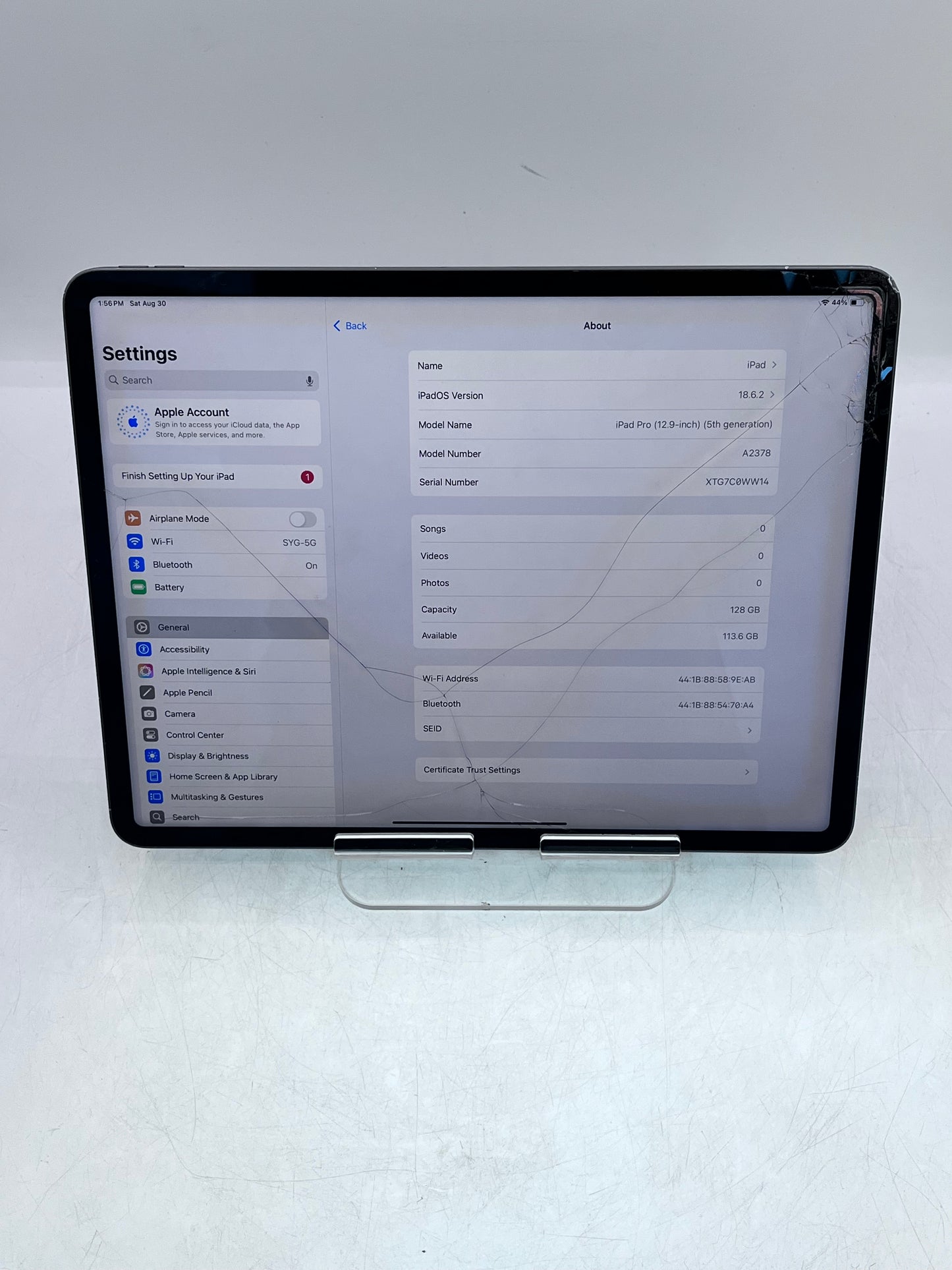 Apple iPad Pro 5th Gen 128GB Wi-Fi MHNF3LL/A A2378 - Spice Gray READ