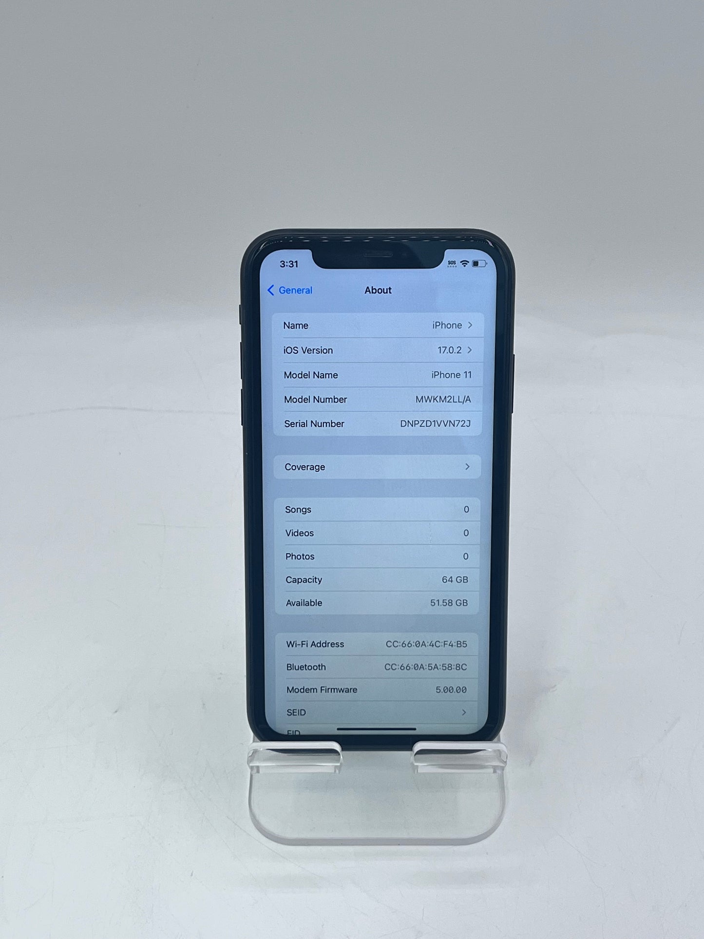 Unlocked Apple iPhone 11 6.1" MWKM2LL/A A2111 64GB 4GB - Black