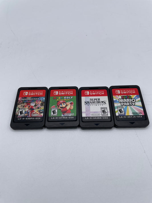 Lot Of 4 Nintendo Switch Games Mario Kart Deluxe  Super Smash Bros  Mario Golf Super Rush  Super Mario Party
